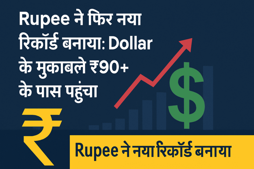 भारतीय रुपया डॉलर के मुकाबले ₹90+